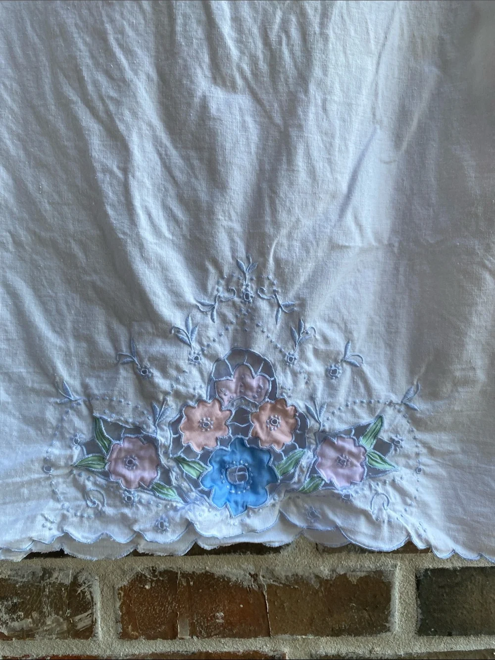 Vintage pillowcase with gorgeous needlework